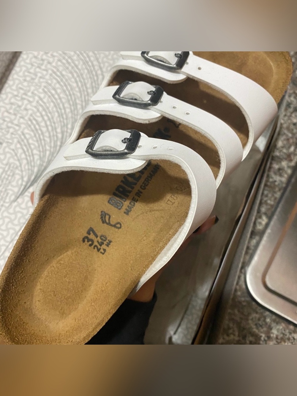 Birkenstock Florida Birko White 3-Strap Buckle Slides Sandals 37 38 39 40 - Picture 8 of 15